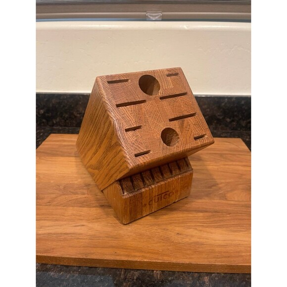 Vintage Cutco 18 Slot oak Wood knife block - Picture 1 of 9